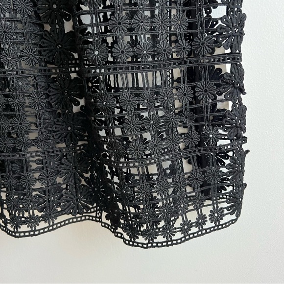Self-Portrait Floral Lattice Lace Dress in Black - Picture 7 of 16